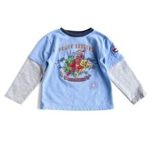 Vtg Y2K Power Rangers Mystic Force Layered Sweatshirt Blue Kids Boys 7